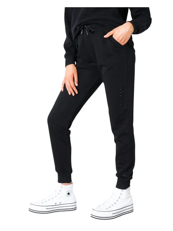 Schwarze Armani Exchange Jogginghose mit Details Schwarze Armani Exchange Jogginghose mit Details