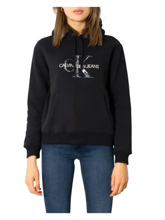 Grauer Hoodie mit weißem CK-Logo