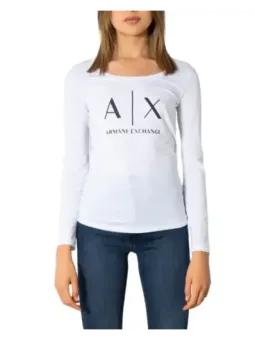 Weißes Armani Exchange Langarm-T-Shirt