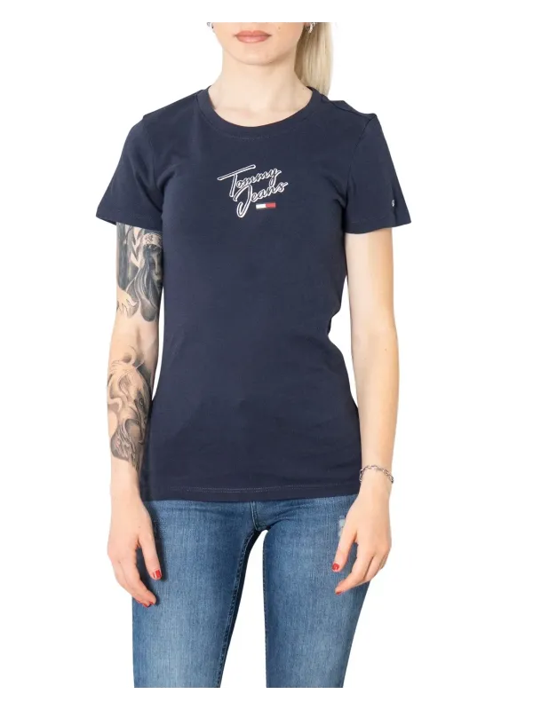 Tommy Jeans marineblaues Damen-T-Shirt Tommy Jeans marineblaues Damen-T-Shirt