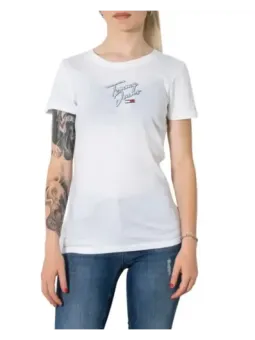 Weißes Tommy Jeans T-Shirt Damen