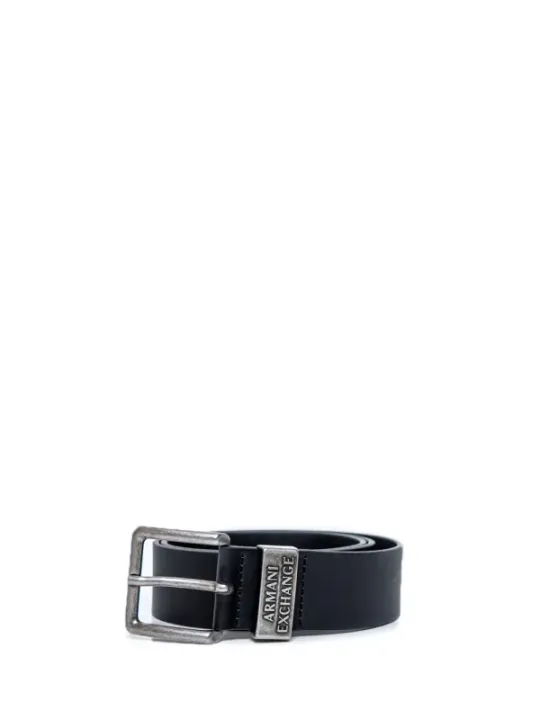 Silberner Armani Exchange Gürtel mit Leder.