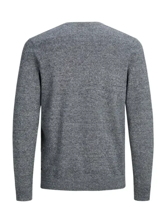 Grauer Strickpullover mit Rundhalsausschnitt