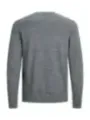 Grauer Strickpullover mit Rundhalsausschnitt