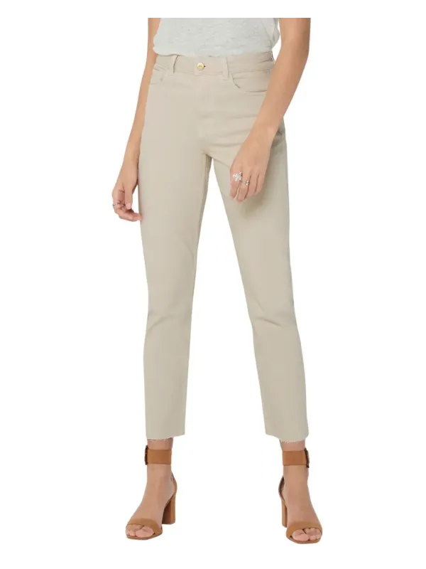 Khaki Damen Cropped Straight Leg Hose Khaki Damen Cropped Straight Leg Hose