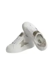 Weiße Sneaky Leder-Sneaker 212229