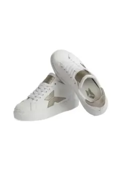 Weiße Sneaky Leder-Sneaker 212229