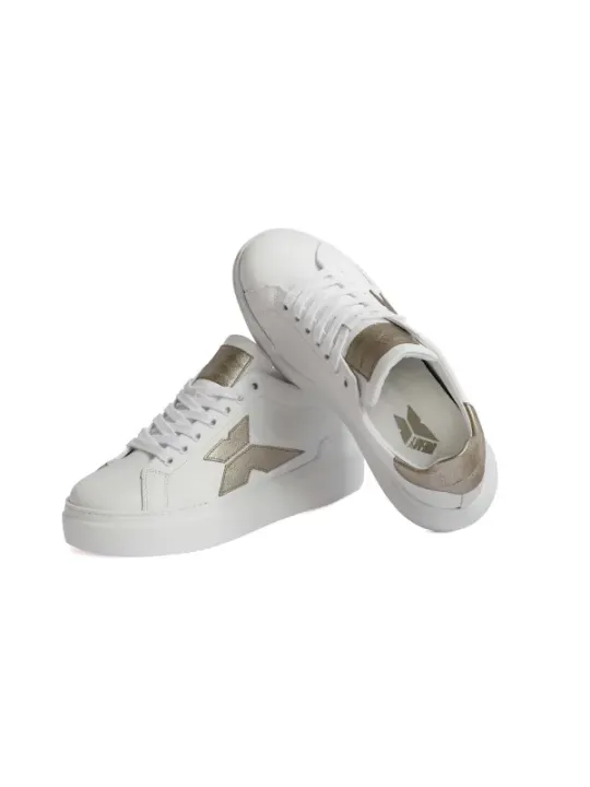 Weiße Sneaky Leder-Sneaker 212229