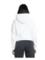 Weiße Cropped-Hoodie mit Finger-Motiv