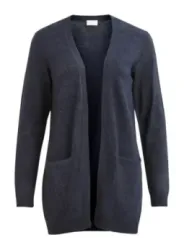 Grauer Vila Strick-Cardigan mit Taschen