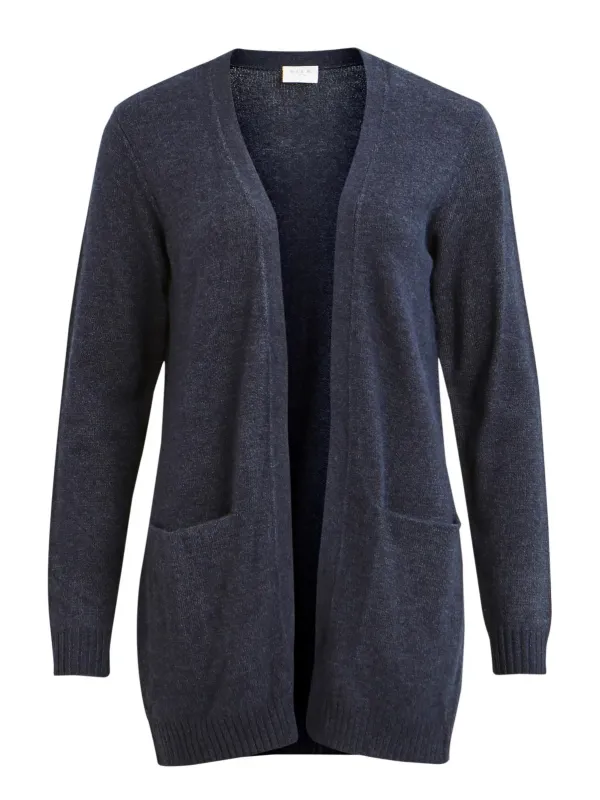 Grauer Vila Strick-Cardigan mit Taschen Grauer Vila Strick-Cardigan mit Taschen