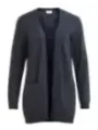 Grauer Vila Strick-Cardigan mit Taschen