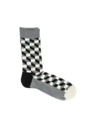 Geometrische Herrensocken schwarz weiß neu