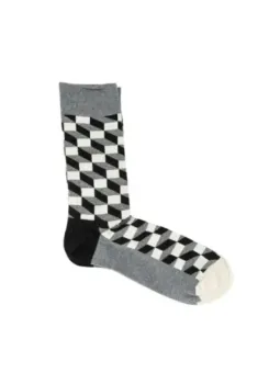 Geometrische Herrensocken schwarz weiß neu