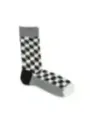 Graue karierte Happy Socks Kniestrümpfe