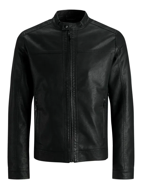 Schwarze Jack & Jones Lederjacke Schwarze Jack & Jones Lederjacke