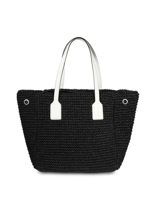Schwarze Raffia Handtasche Karl Lagerfeld