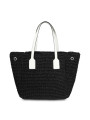 Schwarze Raffia Handtasche Karl Lagerfeld