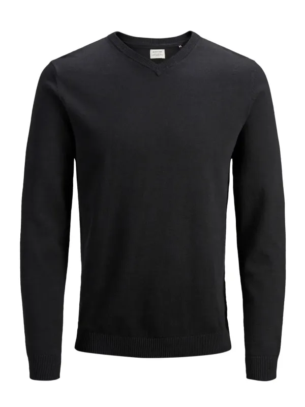 Dunkelgrauer V-Ausschnitt Pullover Jack & Jones Dunkelgrauer V-Ausschnitt Pullover Jack & Jones
