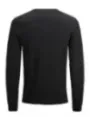 Schwarzer Strickpullover mit Rundhalsausschnitt