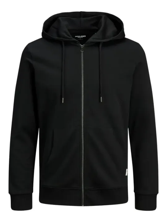 Schwarzer Reißverschluss Kapuzenpullover Jack & Jones