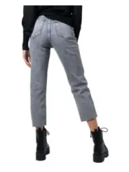 Helle graue Damen-Straight-Leg Jeans