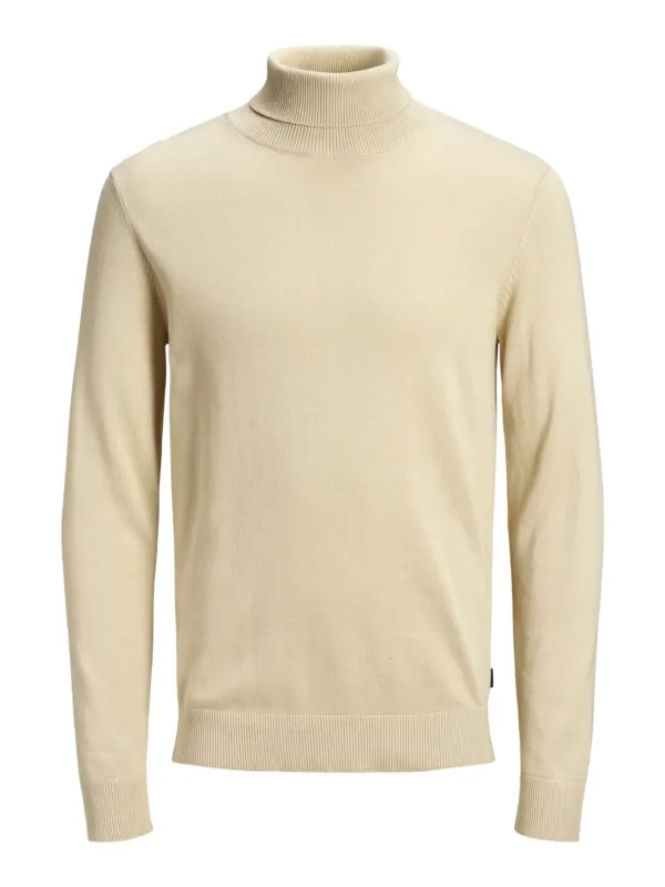 Cremefarbener Rollkragenpullover aus Strick Cremefarbener Rollkragenpullover aus Strick