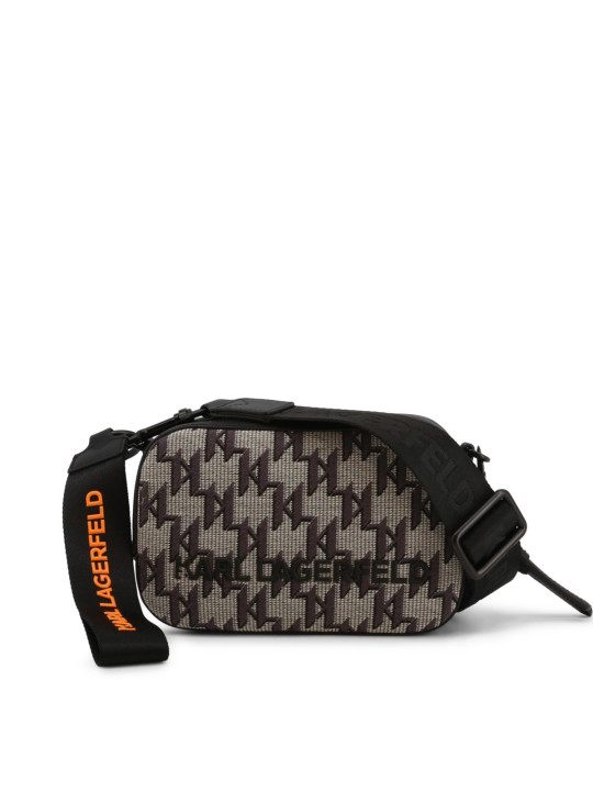Karl Lagerfeld graue Monogramm Umhängetasche