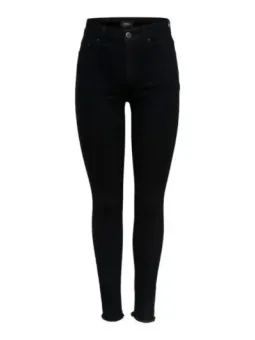 Schwarze Skinny-Jeans mit Fransen