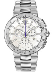 Graue Versace Herren Chronographenuhr Stahl