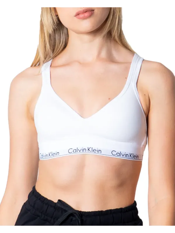 Weißer Calvin Klein Bralette mit Logo Weißer Calvin Klein Bralette mit Logo