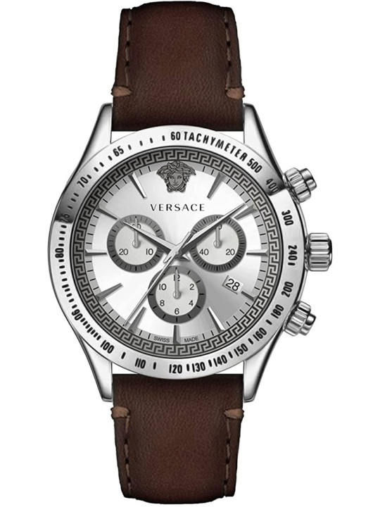 Versace Braun Uhr Leder Stahl