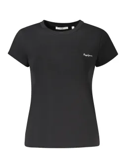 Pepe Jeans Damen T-Shirt Schwarz - Kurzarm, Stilvoll