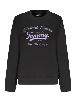 "Tommy Hilfiger Damen Zip Sweatshirt Schwarz - Stilvoll & Modern"