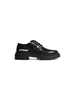 Schwarze Leder Love Moschino Schuhe