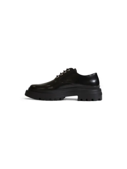 Schwarze Leder Love Moschino Schnürschuhe