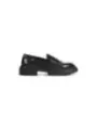 Schwarzer Leder-Loafer mit dicker Sohle