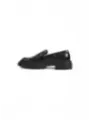 Schwarzer Leder-Loafer mit dicker Sohle