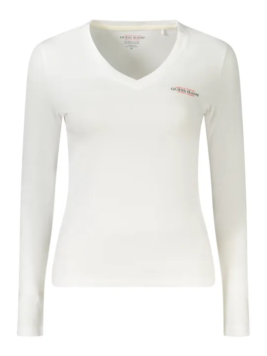 "Guess Damen Langarmshirt Weiß – Stilvolles Basic-Shirt"