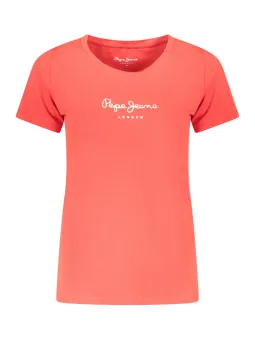 Pepe Jeans Damen T-Shirt Rot - Kurzarm, Stilvoll & Bequem