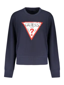 Guess Jeans Damen Sweatshirt Blau mit Reißverschluss