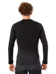 Schwarzes Tommy Hilfiger Rippstrick Langarmshirt