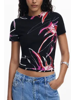 Desigual Damen T-Shirt Schwarz - Kurzarm, Stilvoll & Bequem