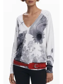 Desigual Weißer Damenpullover - Stilvolle Bluse für Damen