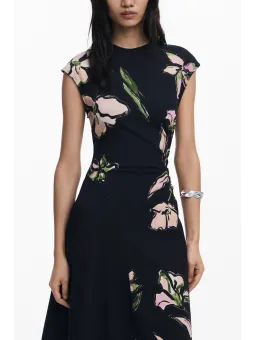 Desigual Langes Schwarzes Damenkleid - Eleganz & Stil