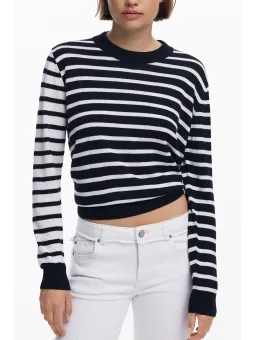 Desigual Damen-Bluse: Eleganter schwarzer Pullover