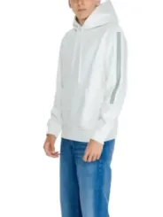 Weißer Calvin Klein Kapuzenpullover mit Streifen