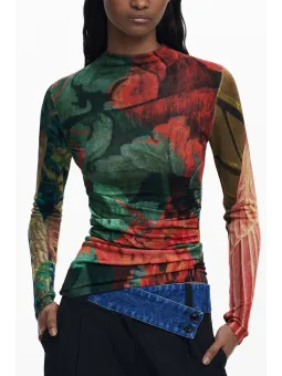 Desigual Damenpullover Grün - Stilvolle Bluse 25WWJF48VE4055