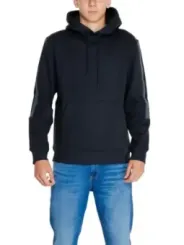 Marineblauer Kapuzenpullover Denim-Jeans