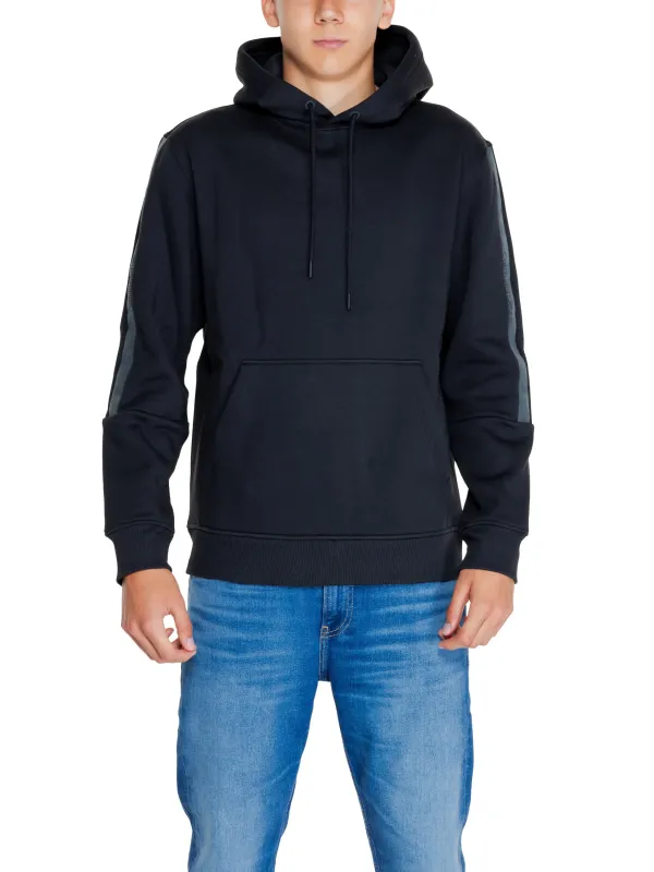 Marineblauer Kapuzenpullover Denim-Jeans